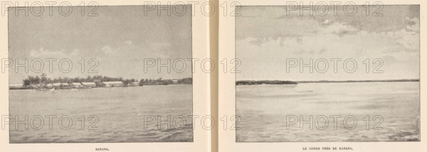 Banana, Photo reproduction of a drawing depicting a view of Banana, reproduction, page,