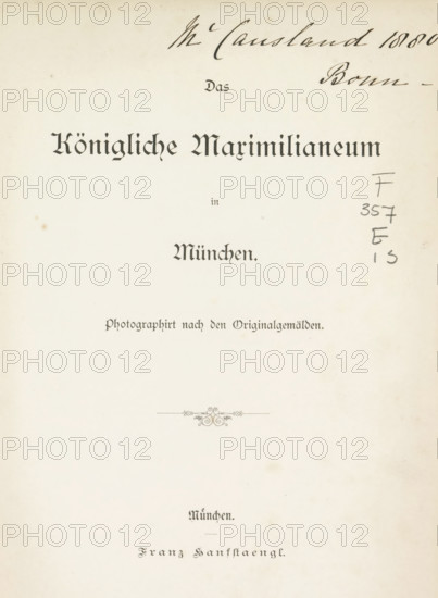 Der königliche Maximilianeum in Munich, book, name: 'M' Causland 1880. Bonn', maker: Franz