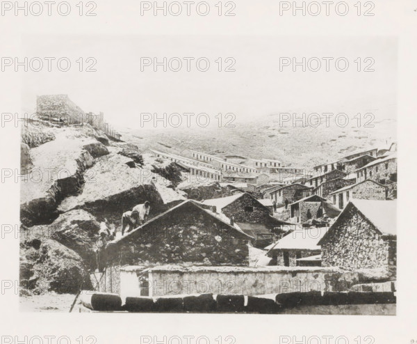 Workers' houses along the slope of a mountain in Port Arthur, page, photomechanical print, number:
