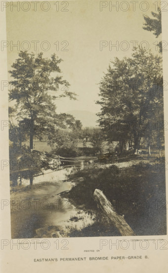 View of a ditch (presumably) in a park, photograph, page, photographer: WJ Hickmott, Connecticut, c