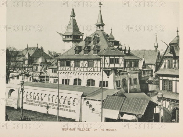 German Village.- on the Midway, View of a recreated German village at the World's Columbian
