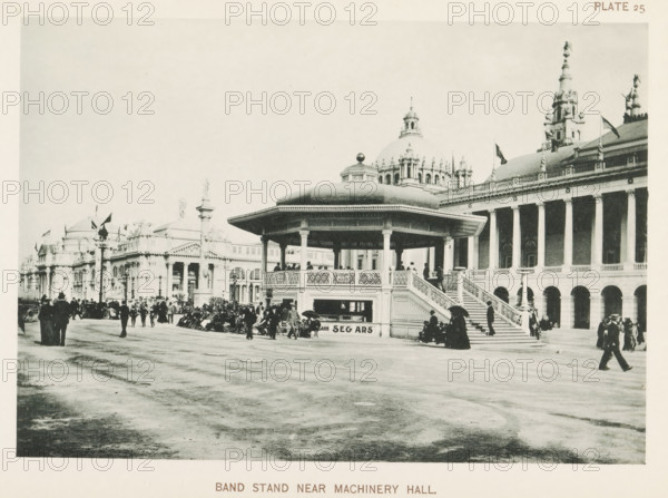 Band stand near Machinery Hall, Bandstand at the World's Columbian Exposition in Chicago in 1893,