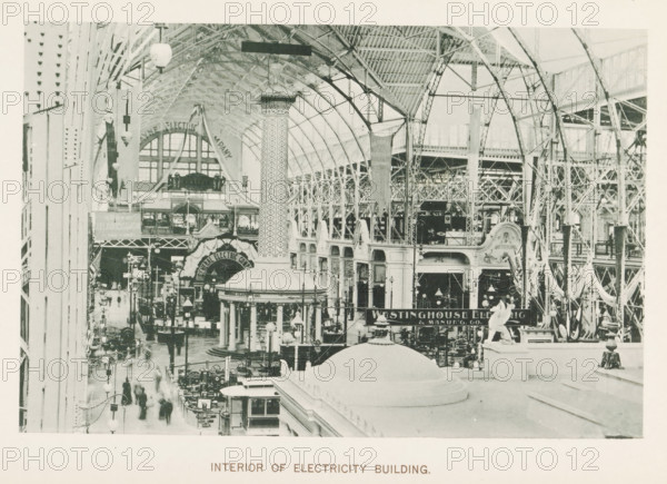 Interior of Electricity Building, Interior of the electricity building during the World's Columbian