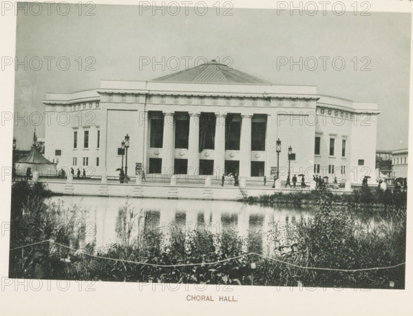 Choral Hall, View of a concert hall at the World's Columbian Exposition in Chicago in 1893, page,