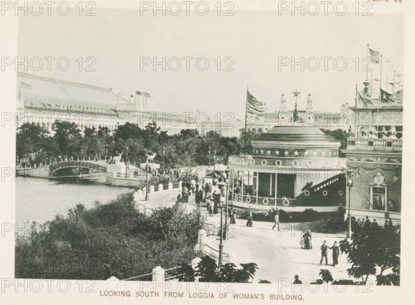 View of the World's Columbian Exposition in Chicago in 1893, Looking south from loggia of Woman's