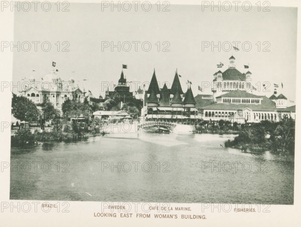 Looking east from Woman's Building, View of the World's Columbian Exposition in Chicago in 1893
