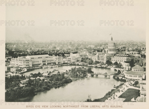 Birds eye view looking northwest from Liberal Arts Building, View of the World's Columbian