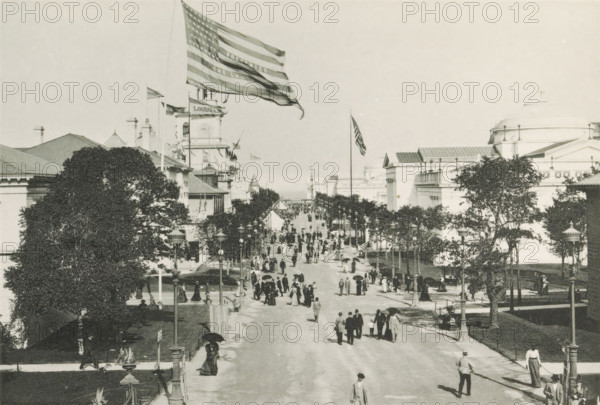 Avenue of State Buildings, View of the street lined with state pavilions during the World's