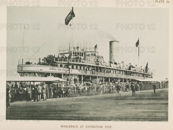 Steamship at a pier at the World's Columbian Exposition in Chicago in 1893, Whaleback at exposition