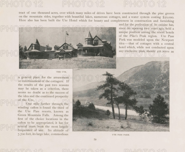 The Ramona, Cascade Cañon, View of the Ramona Hotel at Cascade, page, photomechanical print,