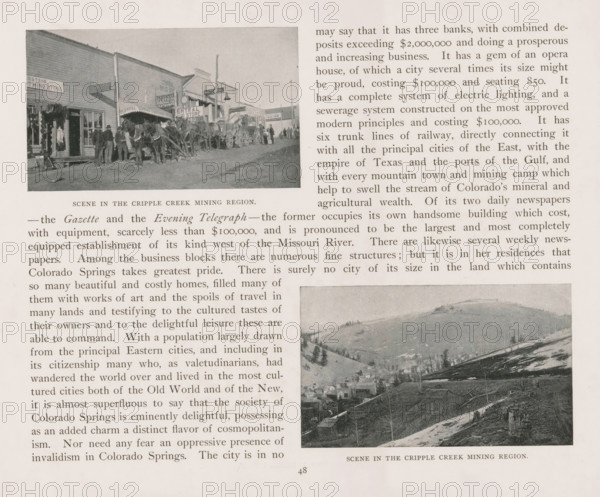 Scene in the Cripple Creek mining region, Street view in Cripple Creek, page, photomechanical