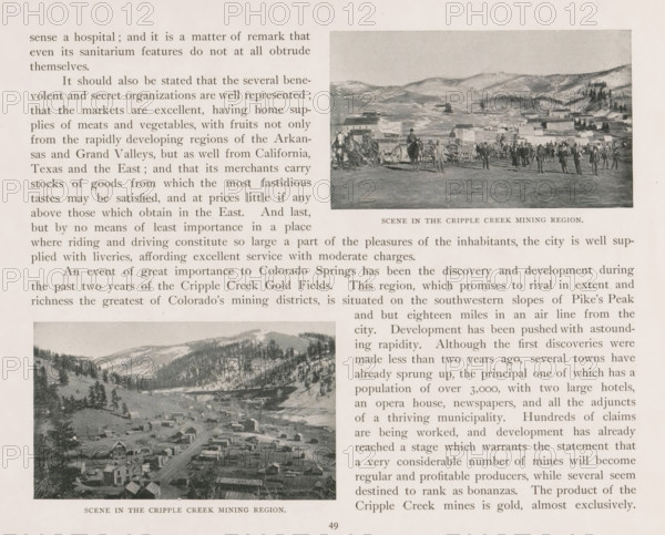 View of Cripple Creek, Scene in the Cripple Creek mining region, page, photomechanical print,