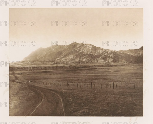 View of Cheyenne Mountain, Cheyenne Mountain, page, photomechanical print, photographer: WH Jackson