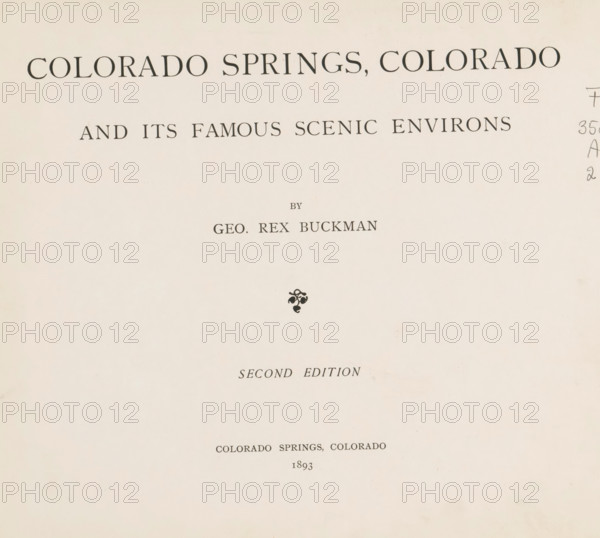 Colorado Springs, Colorado and its famous scenic environs, book, annotation: '$150- #5974', date: