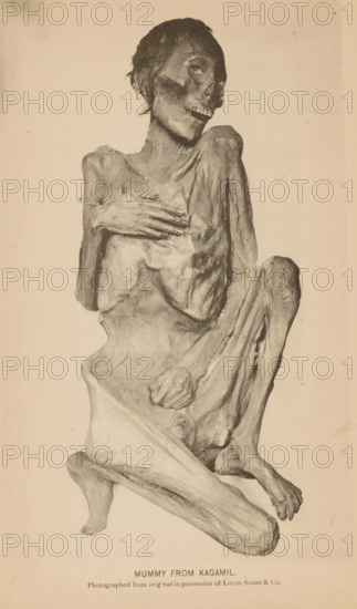 Mummy from Kagamil Island in Alaska, Mummy from Kagamil, page, photomechanical print, inscription: