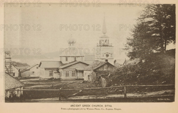 View of St. Michael's Orthodox Cathedral in Sitka, Ancient Greek church, Sitka, page,