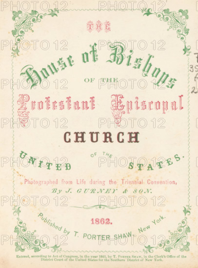 The house of bishops of the Protestant Episcopal church of the United States, book, photographer: