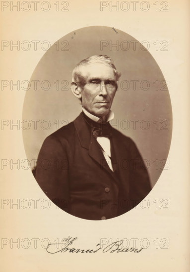 Francis Burns, Portrait of Francis Burns, photograph, page, photographer: Bendann Bros., c. 1866 -
