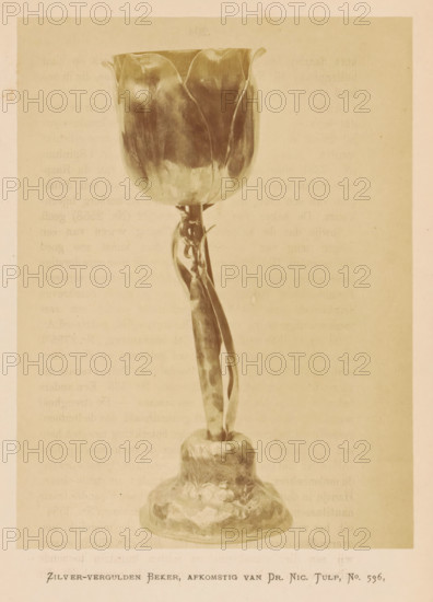 Silver-gilded cup, from Dr. Nic. Tulp, Silver-gilded cup from Nicolaes Tulp, photograph, page,