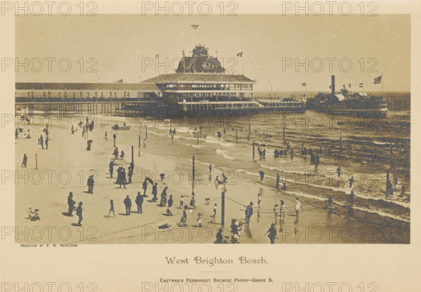 West Brighton Beach, View of Brighton Beach, photograph, page, inscription: 'Eastman's Permanent