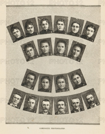 Composite Photographs, Twenty examples of portraits of unknown people composed from various