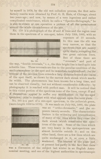 Two views of sunspots, page, photomechanical print, number: 'No. 110.No. 108.', c. 1892-07-09 - in