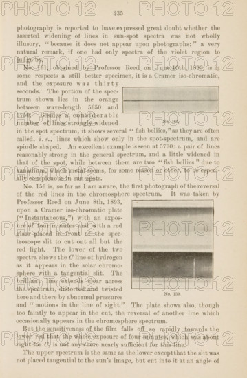 Two solar spectra, page, photomechanical print, number: 'No. 161.No. 159.', c. 1893-06-08 - in or