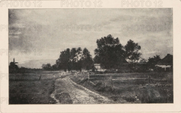 View of a country road, page, photomechanical print, photographer: Hugo Henneberg, cliché maker:
