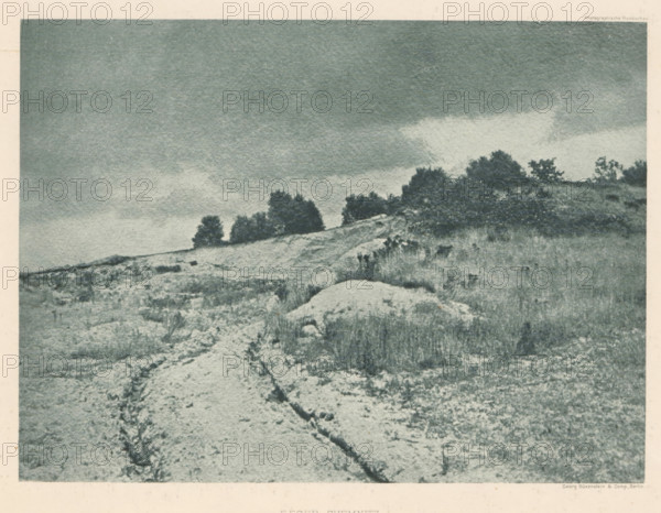 Winter landscape, page, photomechanical print, photographer: F. Eger, cliché maker: Büxenstein &