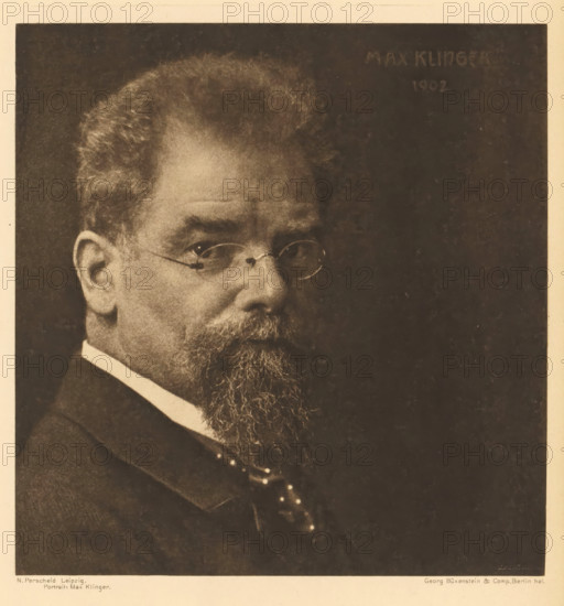 Portrait: Max Klinger, Portrait of Max Klinger, page, photomechanical print, photographer: Nicola