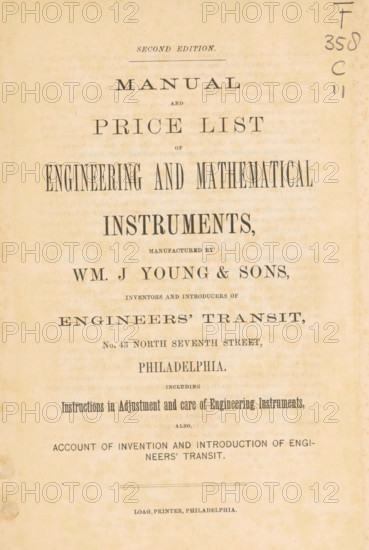 Interior of a room with mathematical instruments, Rear portion graduating room of Wm. J. Young &
