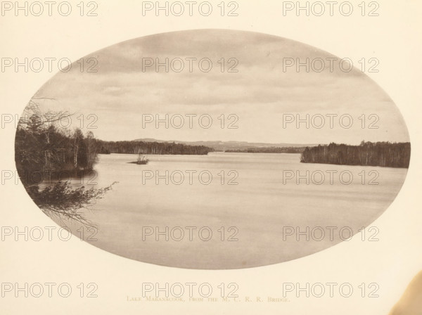 Lake Maranacook, from the MCRR Bridge, View of Lake Maranacook in Maine, page, photomechanical