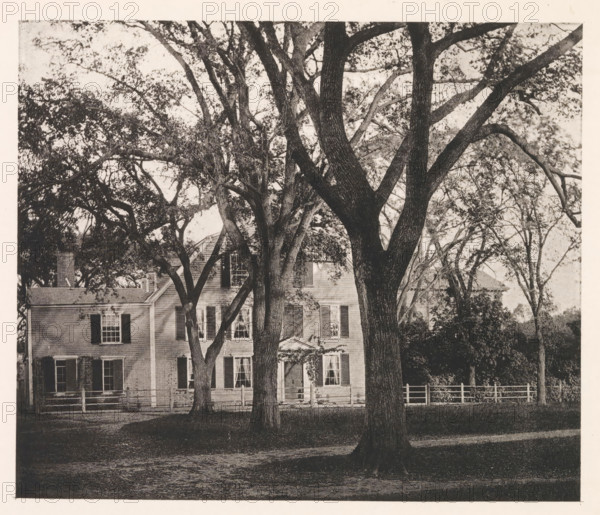 View of the home of Oliver Wendell Holmes Sr. in Cambridge, page, photomechanical print,