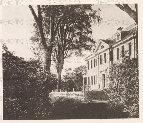 View of the house of Henry Wadsworth Longfellow in Cambridge, page, photomechanical print,