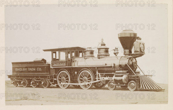 American passenger steam locomotive, photograph, page, United States of America, c. 1871 - in or