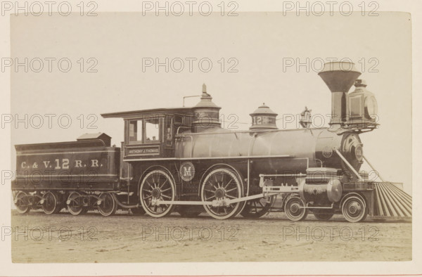 American passenger and freight steam locomotive, photograph, page, United States of America, c.