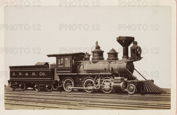 American freight steam locomotive, photograph, page, United States of America, c. 1871 - in or