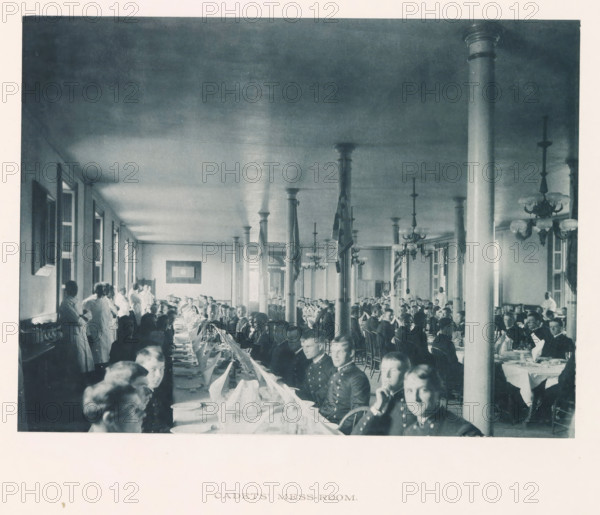 Cadet's mess-room, photograph, page, photographer: Edward H. Hart, United States Naval Academy,