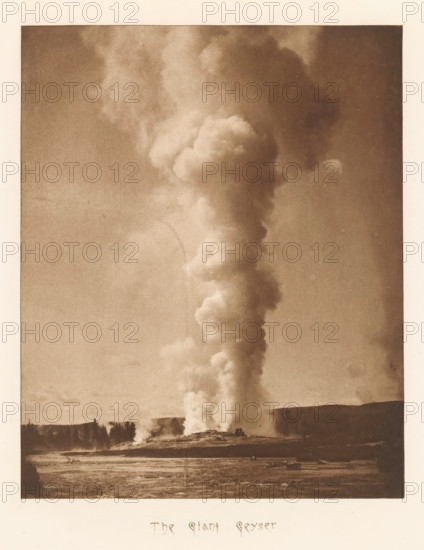 The Giant Geyser, page, photomechanical print, photographer: Frank Jay Haynes, Yellowstone National