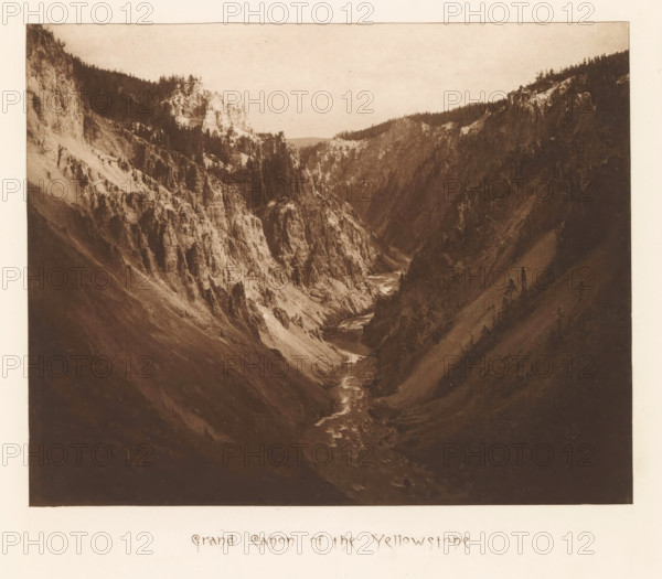 Grand Canyon of the Yellowstone, page, photomechanical print, photographer: Frank Jay Haynes,