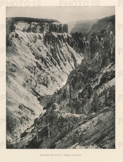 Inspiration point, Grand Canyon, page, photomechanical print, photographer: Frank Jay Haynes,