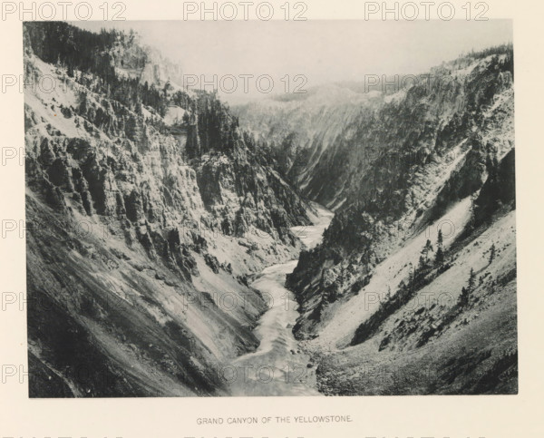 Grand canyon of the Yellowstone, page, photomechanical print, photographer: Frank Jay Haynes,