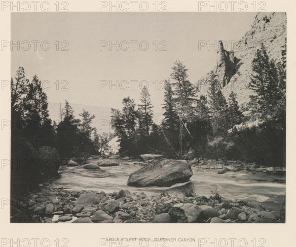 Eagle's nest rock, Gardiner canyon, page, photomechanical print, photographer: Frank Jay Haynes,