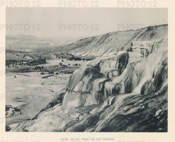 Hotel valley, from the hot springs, page, photomechanical print, photographer: Frank Jay Haynes,