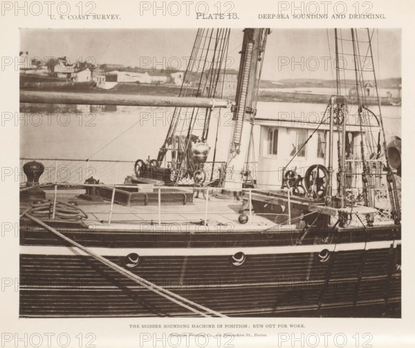 View of the Sigsbee sounding machine on the George S. Blake, page, photomechanical print,