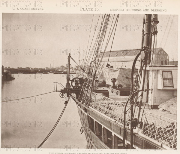 View of the Sigsbee sounding machine at the George S. Blake, page, photomechanical print,