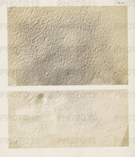 Two images of raindrop prints on sandstone, page, number: 'Pl. 46.', United States of America, c.