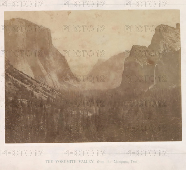 The Yosemite Valley, from the Mariposa Trail, View of the Yosemite Valley, photograph, page,