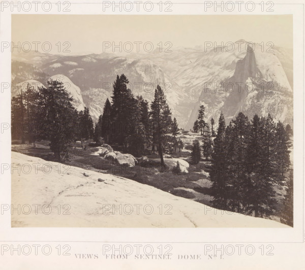 View of the Yosemite Valley from Sentinel Dome, Views from Sentinel Dome No. 1, photograph, page,