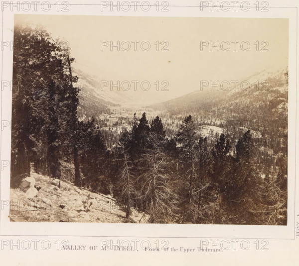 View of a valley at the foot of Mount Lyell in California, Valley of Mt. Lyell, Fork of the Upper